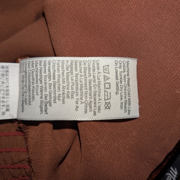 Madewell Floral Button Front Long Sleeve Crop Top Brown Boho Blouse Size Small - Picture 11 of 12